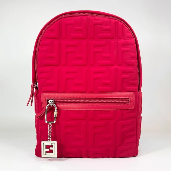 Fendi Vitello Seta Embossed FF Logo Backpack - Picture 2 of 10